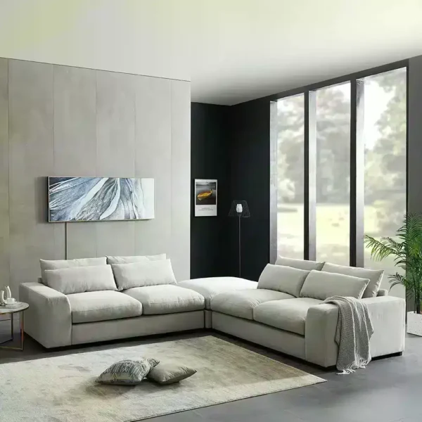 كنب زاوية كارلوس - كتان رمادي فاتح 6