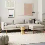 كنب زاويه حرف ال رونا - كتان بيج 1