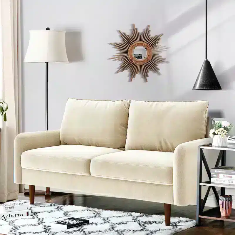 كنبه بمقعدين Hessville - مخمل بيج 1 كنبه بمقعدين Hessville - مخمل بيج 1
