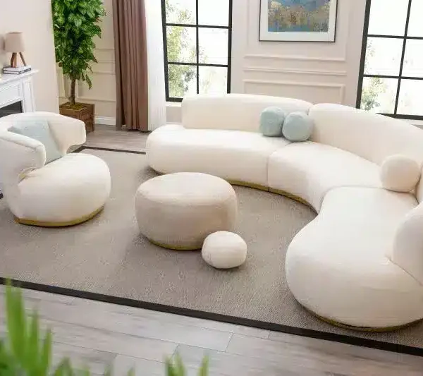 طقم كنب زاوية مودرن تيدي - بوكليه اوف وايت 1