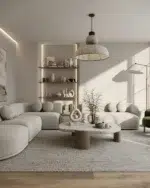 كنب زاوية أرون, بتصميم عصري، ولون رمادي أنيق من، ميرال ستايل.
