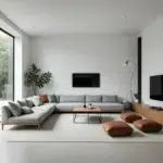 كنب زاوية كاروس, بلون رمادي أنيق, وتصميم عصري