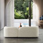 ⁦كنب مودرن فاخر من قماش البوكليه – تصميم انسيابي مريح⁩ - الصورة ⁦5⁩