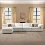 كنب زاوية زاريو – أبيض، تصميم عصري، يمنحك جلسة مريحة وأنيقة.