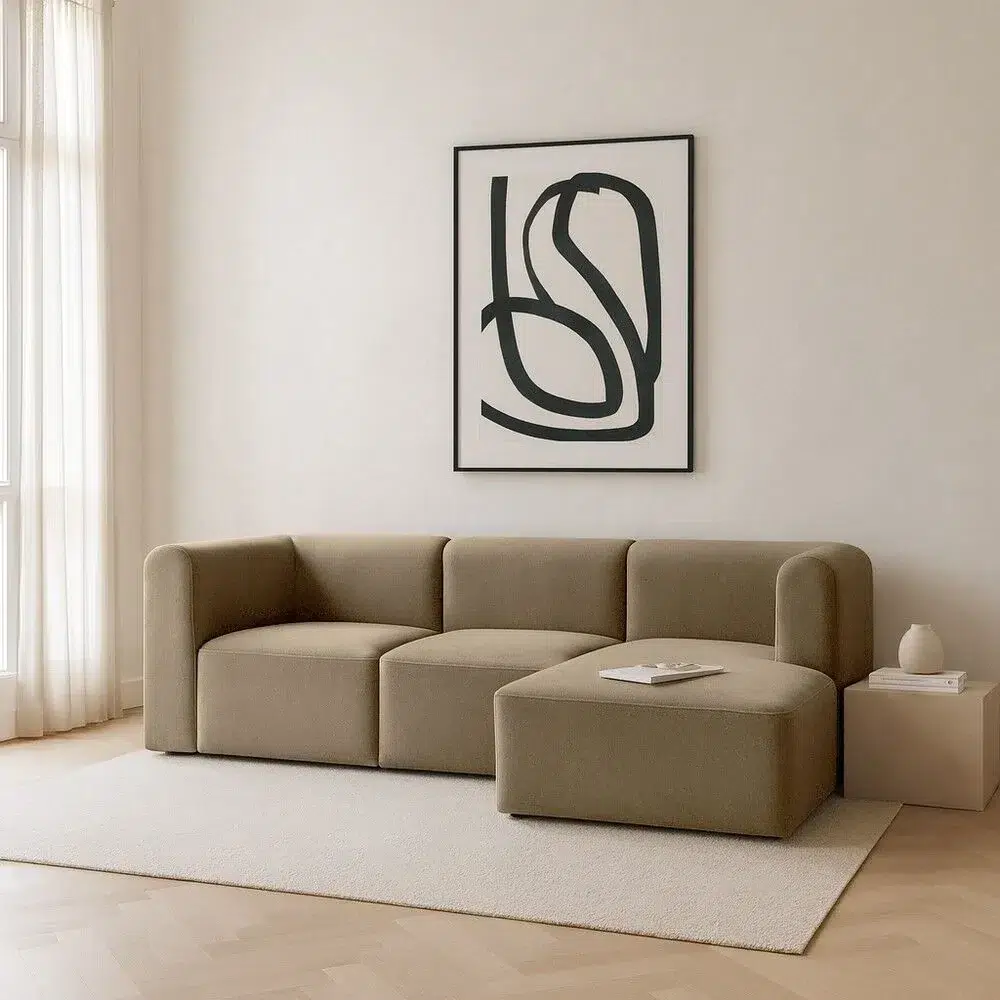 miralstyle (2)~1 كنبة زاوية كينا - 3 قطع بني، تصميم أنيق، يوفر جلسة مريحة يومية.