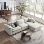 كنب زاوية ثنائي ماريان - مع أريكة استرخاء – أبيض، راحة فاخرة، ولمسة عصرية.