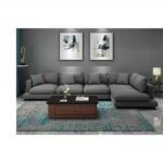 ⁦كنب زاوية بتصميم عصري كتان⁩ - الصورة ⁦9⁩