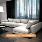 ⁦كنب زاوية بتصميم عصري كتان⁩ - الصورة ⁦4⁩