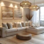كنبة زاوية حرف L فاخرة تصميم عصري مودرن