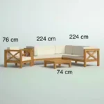 جلسات خارجية 4 قطع - كتان اوف وايت