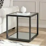 طاولة جانبية كاتيا - زجاج مربعة