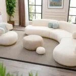 طقم كنب زاوية مودرن تيدي - بوكليه اوف وايت