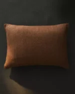 ⁦غطاء وسادة كنب كتان - مستطيل بني⁩ - الصورة ⁦2⁩