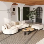 كنب زاوية مودرن 373 سم - بيج - الصورة 7