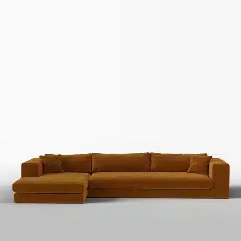 كنب زاوية مودرن بلس ونت - مخمل ثقيل