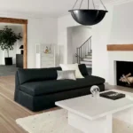 كنب مترين سليوب - مخمل اسود