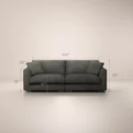 كنب مقعدين AALTO BOUTIQUE - بوليستر رصاصي - الصورة 10