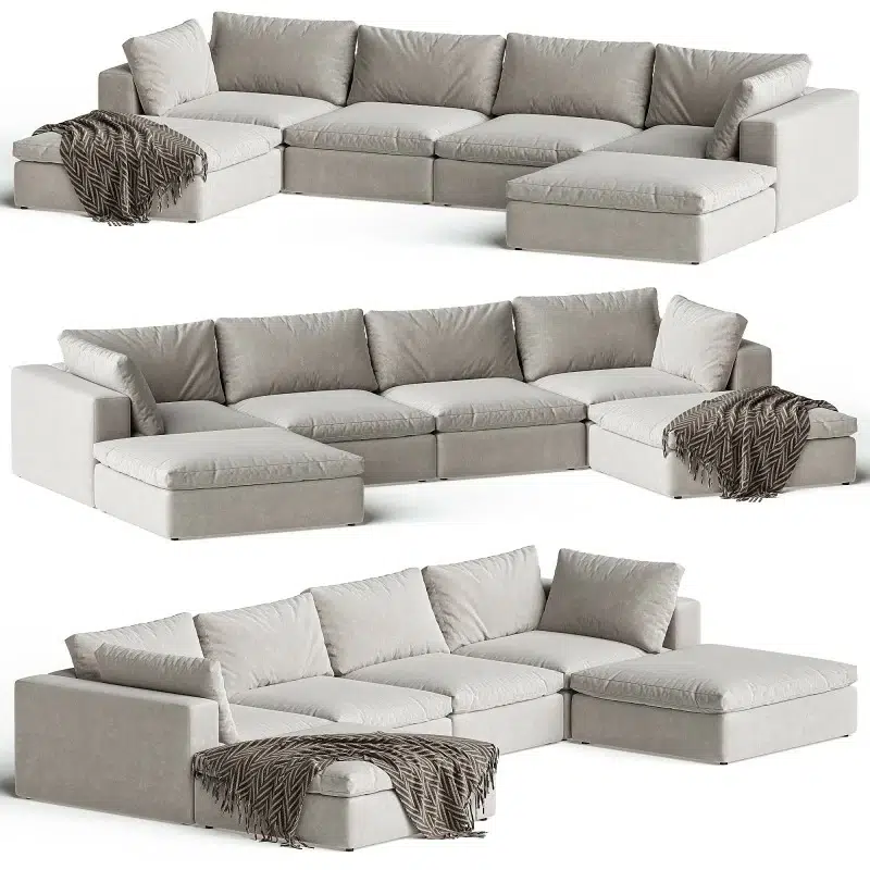 rozel (3) كنب حرف U روزيل، تصميم عصري، يوفر جلسة واسعة ومريحة.